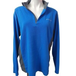 Columbia Fleece 1/4 zip pullover Blue & Gray Mens‎ size Large